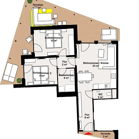Apartment 100 Qm Penthouse, Self-check-in, 2 Parkplaetze *